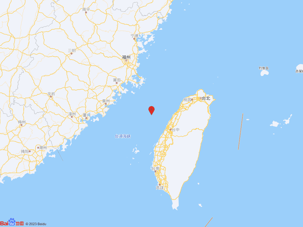 台湾海峡中部发生3.5级地震